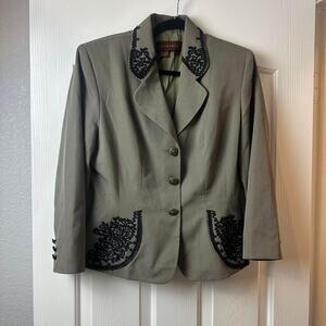 Vintage 100 wool olive green